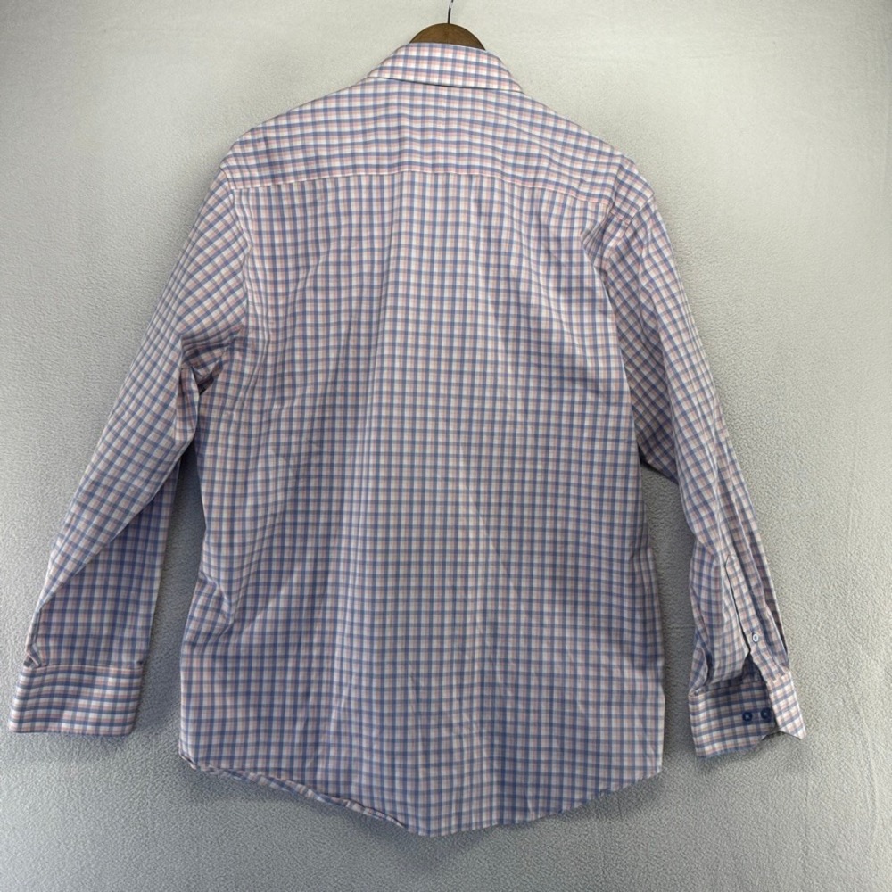 Twillory Dress Shirt Mens XL 17.5 34-35 Blue Pink Gingham Performance Preppy - Picture 6 of 8